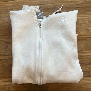 White Nike Zip-Up Hooded Sweatshirt